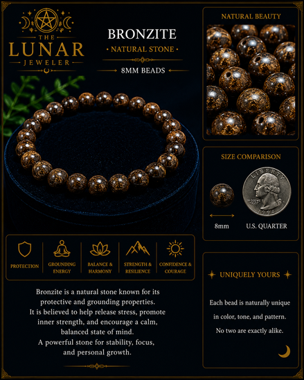 Bronzite Bracelet – 7.5" Elastic Bracelet