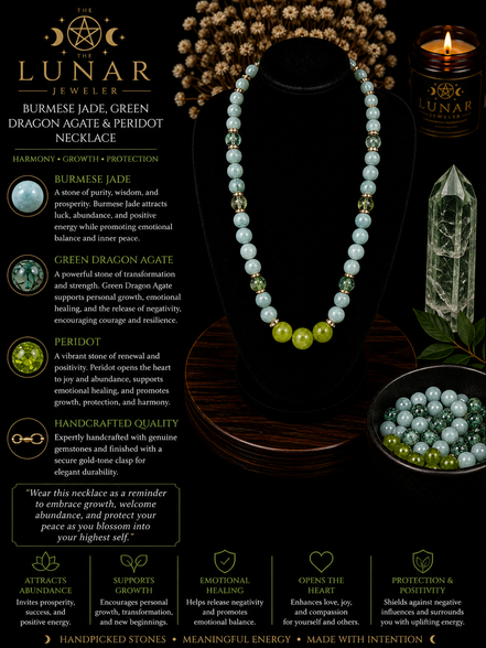 Burmese Jade, Green Dragon Agate & Peridot Beaded Necklace – 22" Steel Wire Necklace