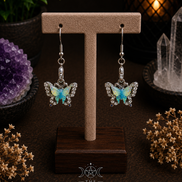 Butterfly Earrings with Colorful Rhinestone Wings