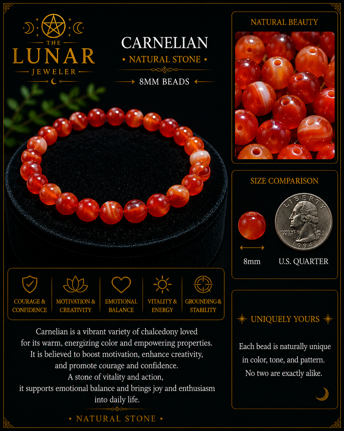 Carnelian Bracelet – 7.5
