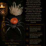 Crystal Spider – Natural Crystal Spider Carving with Zinc Alloy Body