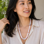 Cherry Blossom Jasper Beaded Necklace – 22