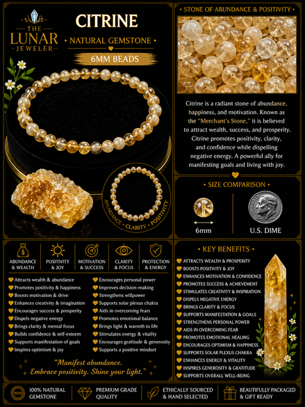 Citrine Bracelet – 7.5" Elastic Bracelet