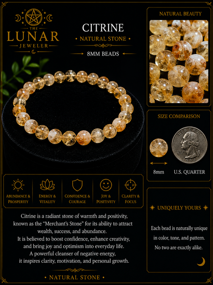 Citrine Bracelet – 7.5" Elastic Bracelet