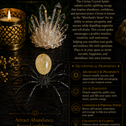 Crystal Spider – Natural Crystal Spider Carving with Zinc Alloy Body
