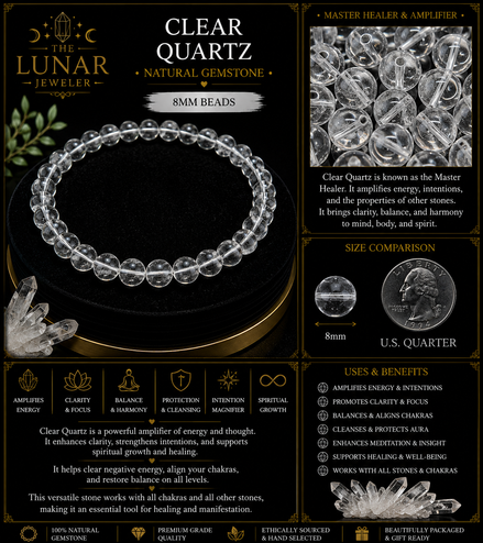 Clear Quartz Bracelet – 7.5" Elastic Bracelet