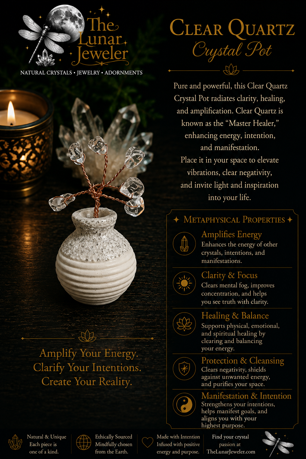Crystal Potted Plant – Handcrafted Gemstone Tree Décor
