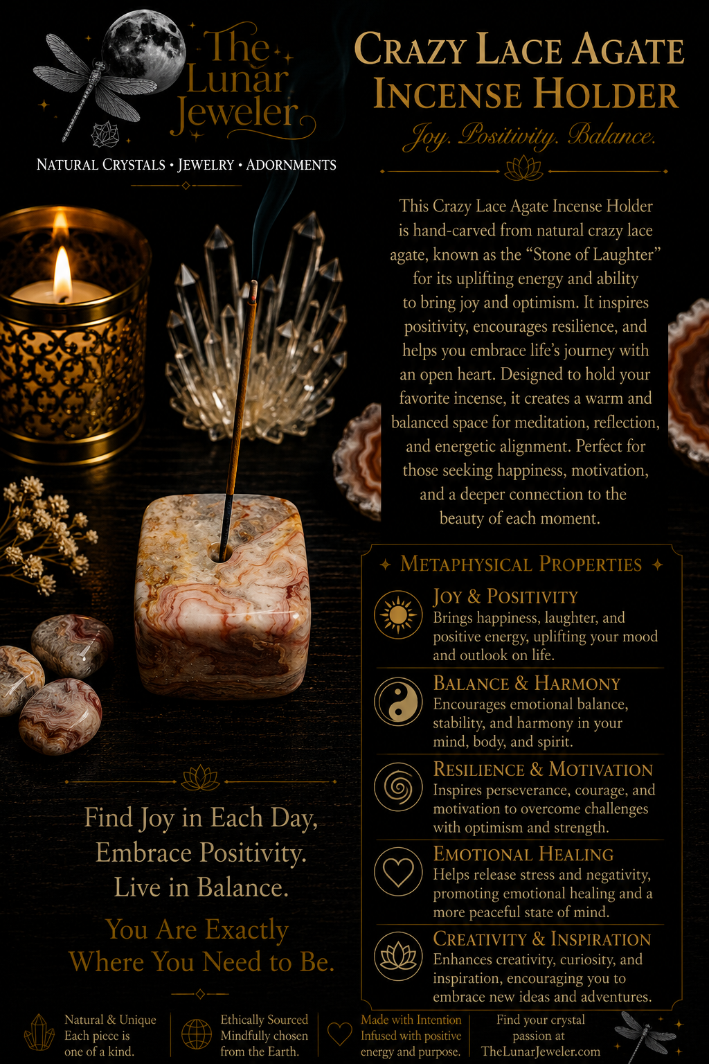 Crystal Incense Holders – Natural Gemstone Incense Burners