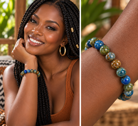 Dumortierite Bracelet – 7.5" Elastic Bracelet
