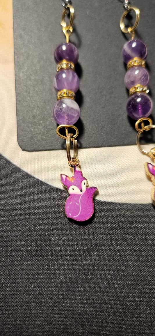 Amethyst Fox Earrings