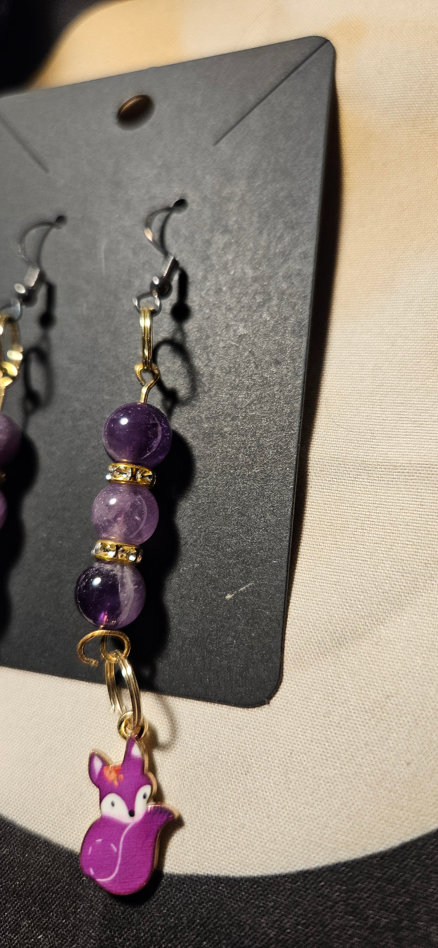 Amethyst Fox Earrings