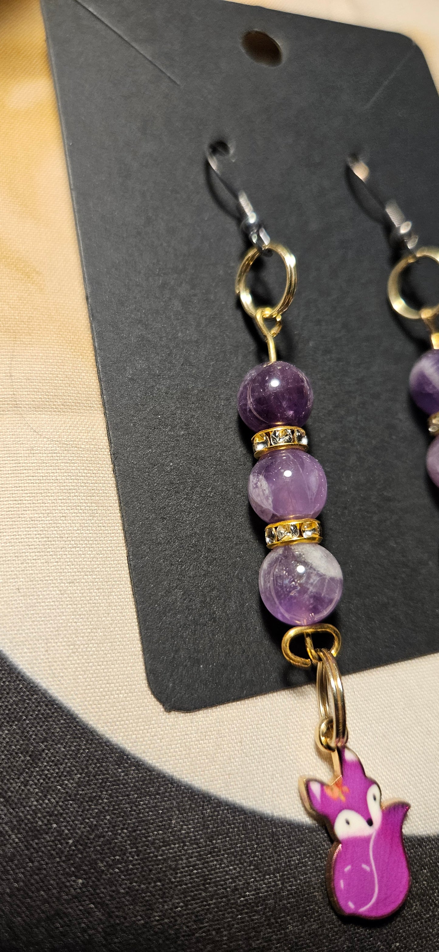 Amethyst Fox Earrings
