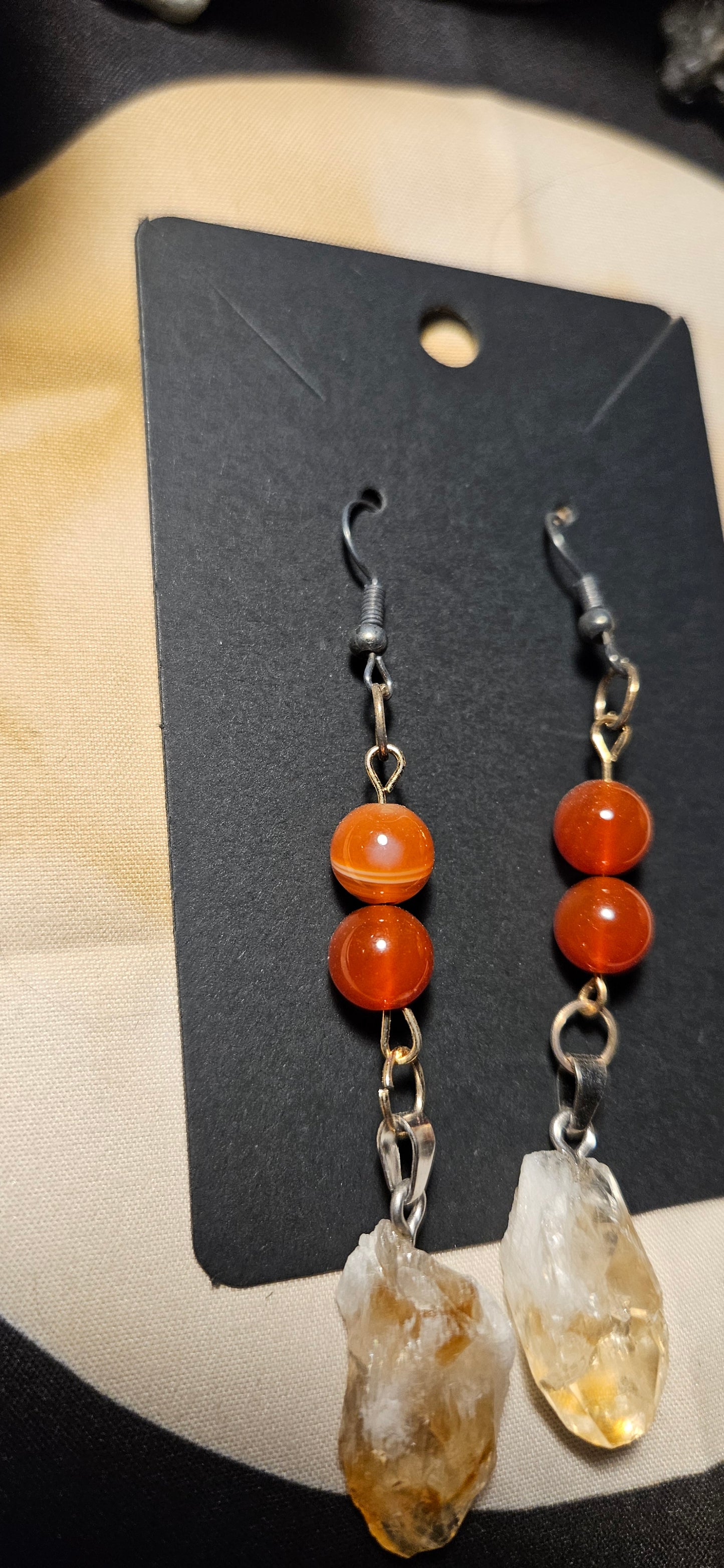 Carnelian and Citrine Earrings