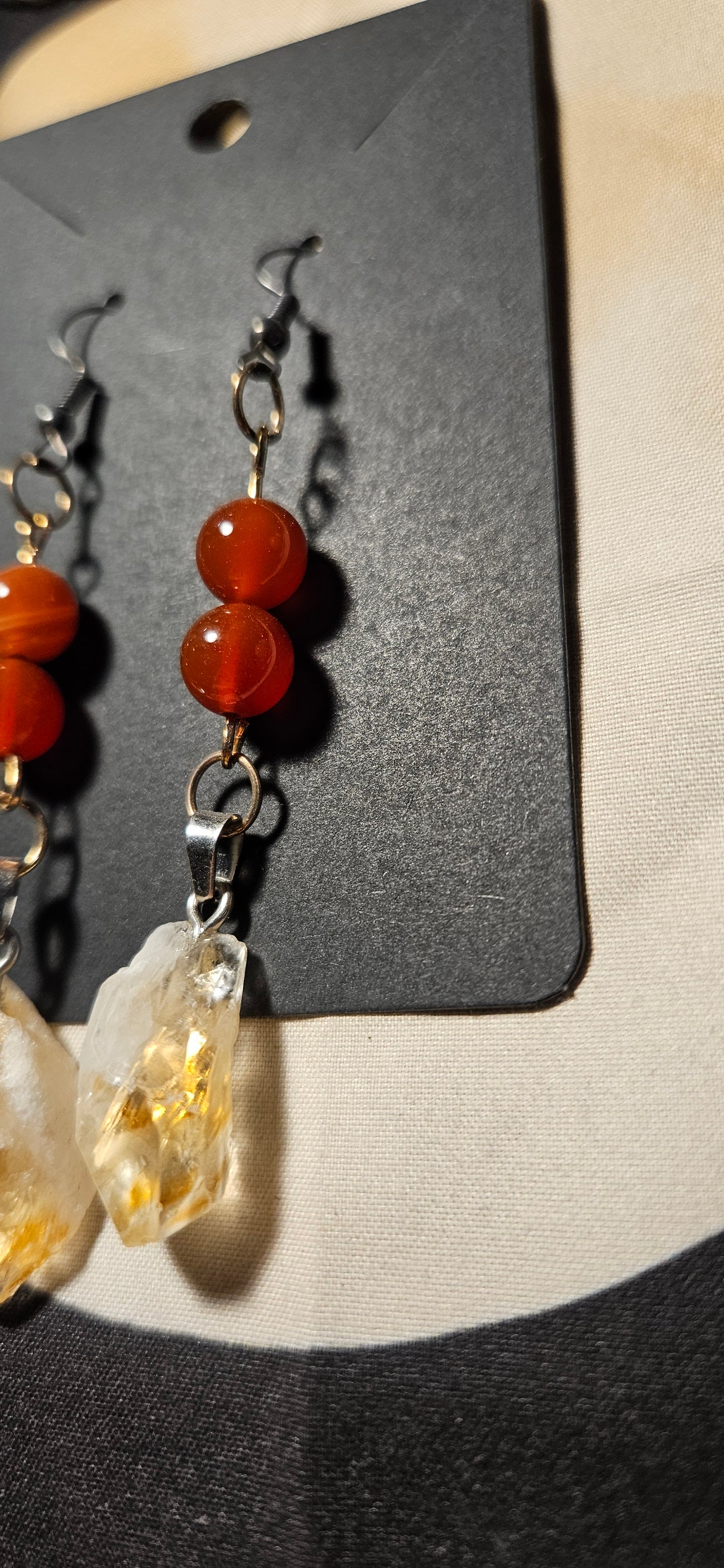 Carnelian and Citrine Earrings