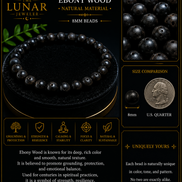 Ebony Wood Bracelet – 7.5