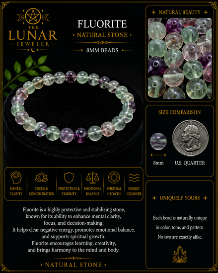 Fluorite Bracelet – 7.5" Elastic Bracelet