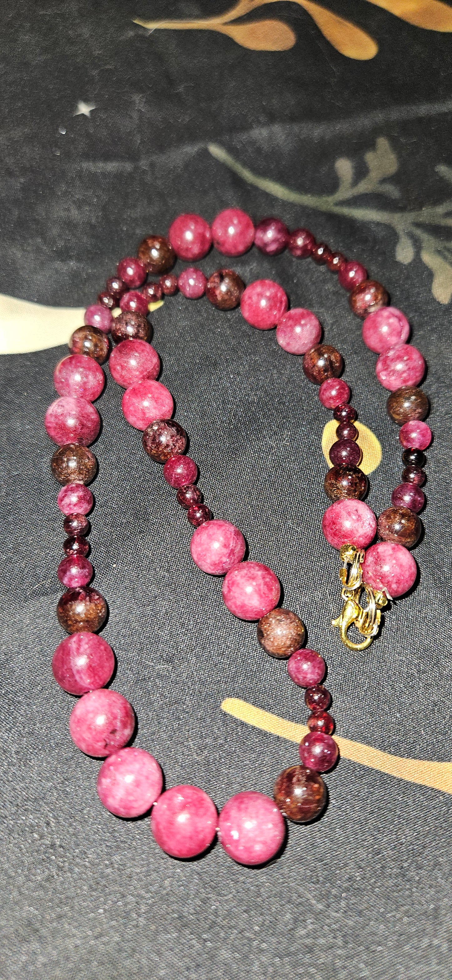 Garnet Wave beaded Necklace
