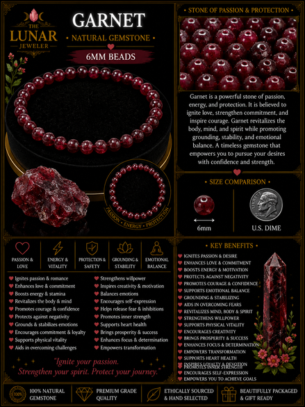 Garnet Bracelet – 7.5" Elastic Bracelet