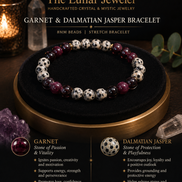 Garnet & Dalmatian Jasper Bracelet – 7.5