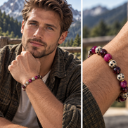Garnet & Dalmatian Jasper Bracelet – 7.5