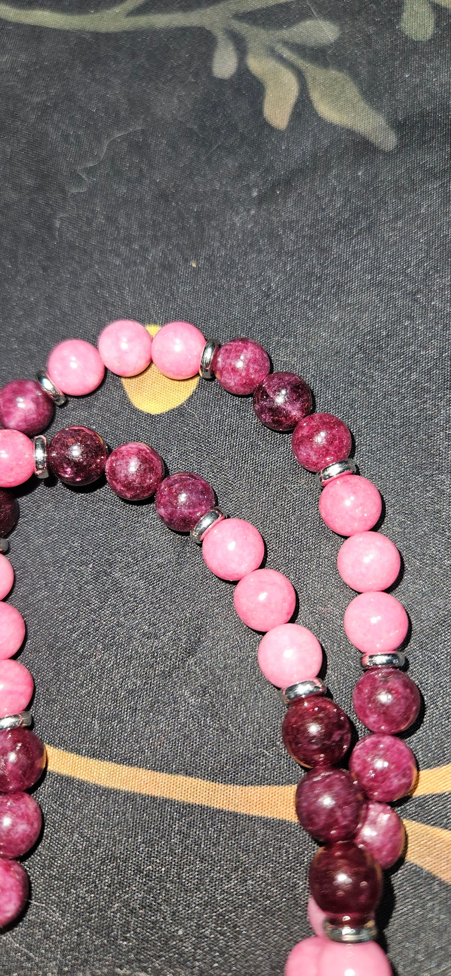 Garnet and Rhodocrosite Necklace with Dragonfly Pendant