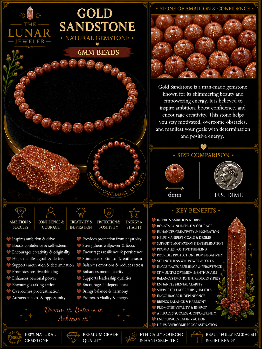 Golden Sandstone Bracelet – 7.5