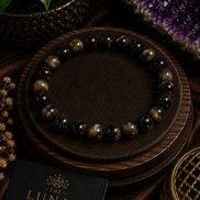 Gold Sheen Obsidian Bracelet – 7.5