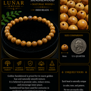 Golden Sandalwood Bracelet – 7.5