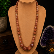Golden Sandstone Beaded Necklace – 22