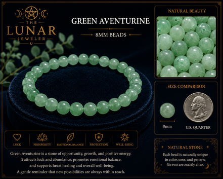 Green Aventurine Bracelet – 7.5" Elastic Bracelet