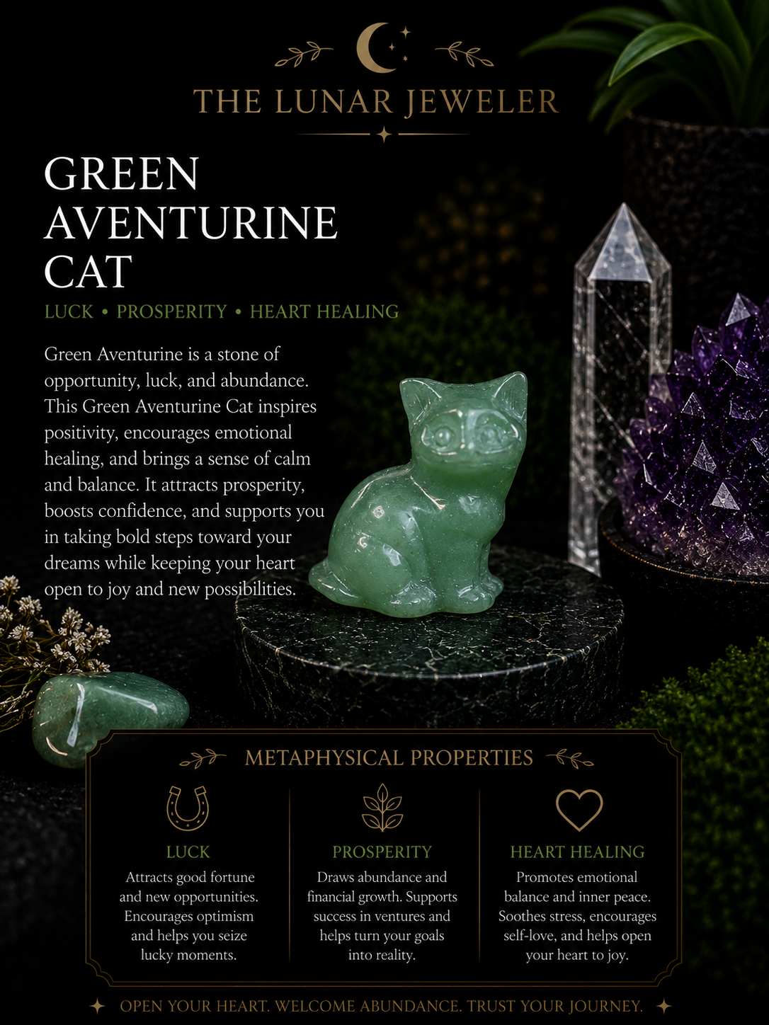 Hand-Carved Crystal Cats – Natural Gemstone Cat Carvings