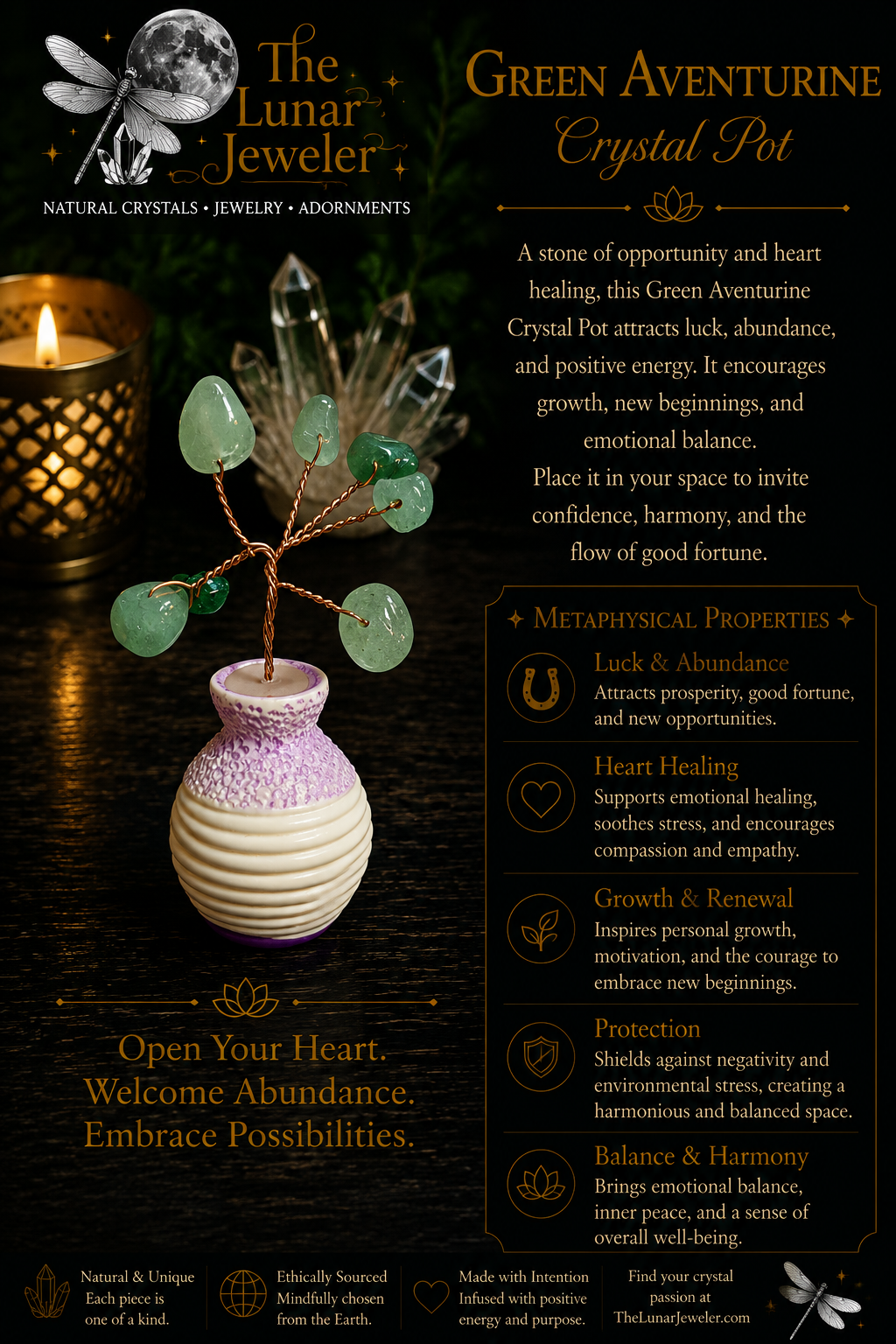 Crystal Potted Plant – Handcrafted Gemstone Tree Décor