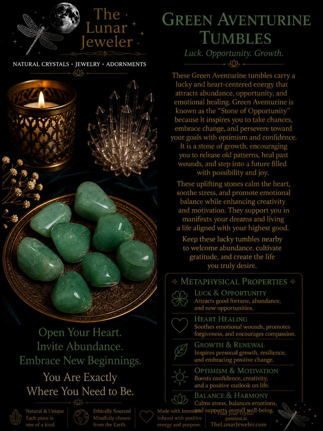 Natural Tumbled Crystals & Stones – Genuine Polished Gemstones