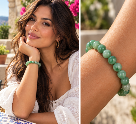 Green Aventurine Bracelet – 7.5" Elastic Bracelet
