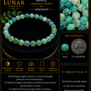 Green Dragon Agate Bracelet – 7.5