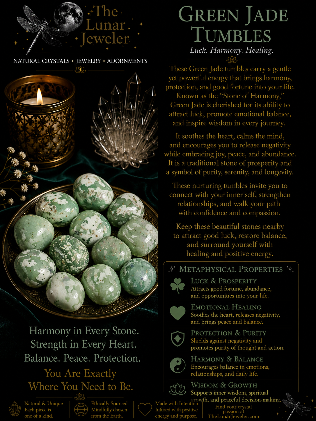 Natural Tumbled Crystals & Stones – Genuine Polished Gemstones