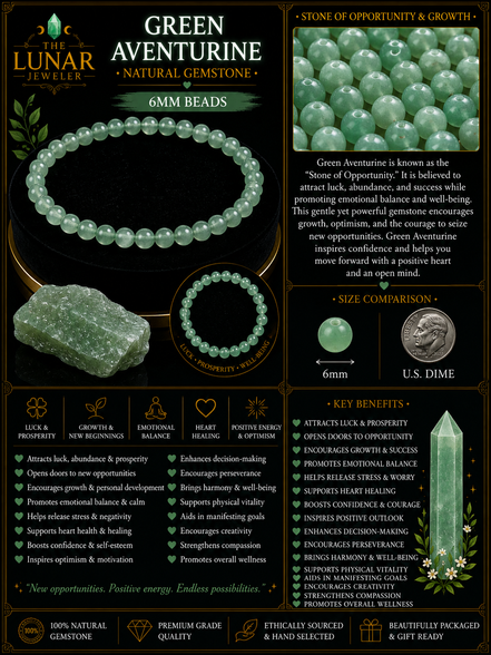 Green Aventurine Bracelet – 7.5" Elastic Bracelet