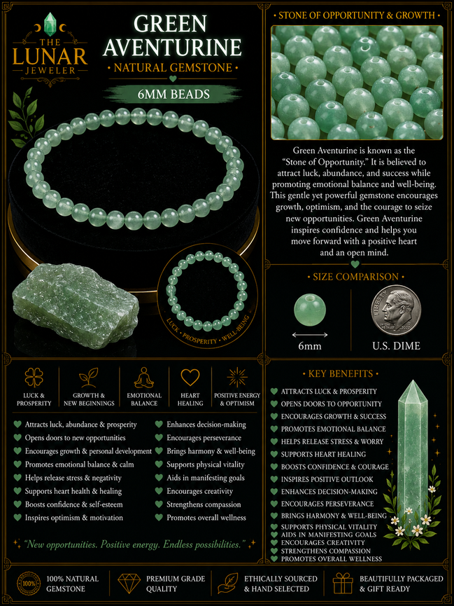 Green Aventurine Bracelet – 7.5" Elastic Bracelet