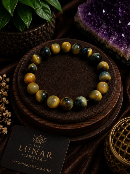 Heavenly Tiger's Eye Bracelet – 7.5" Elastic Bracelet
