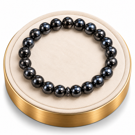 Hematite Bracelet – 7.5" Elastic Bracelet
