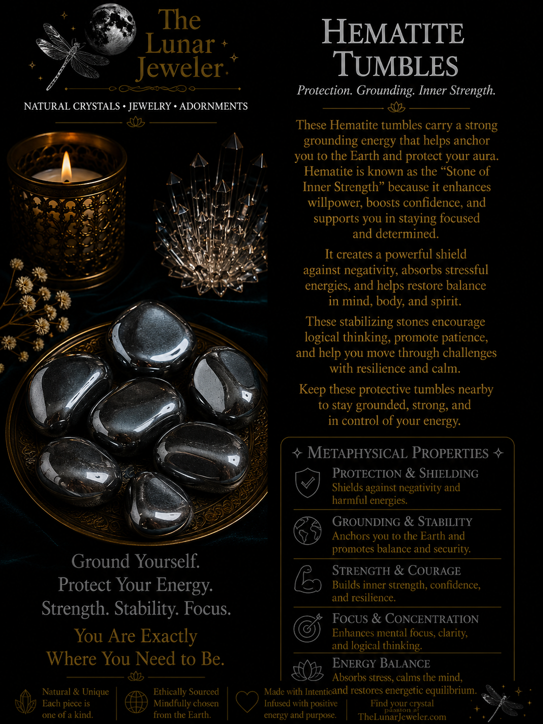 Natural Tumbled Crystals & Stones – Genuine Polished Gemstones