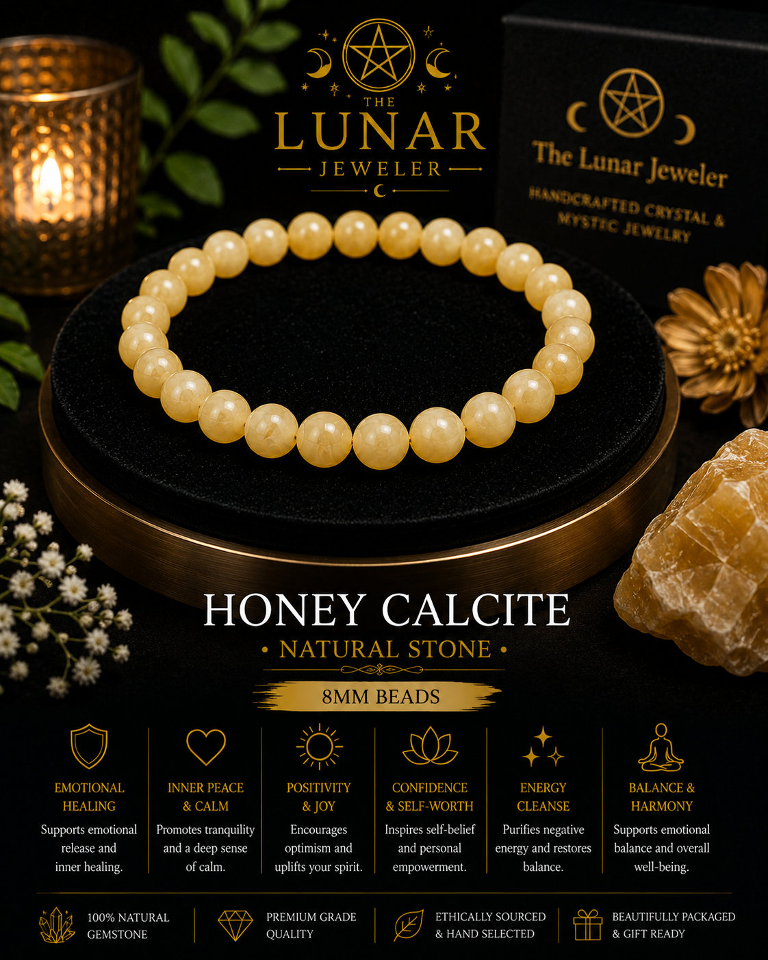 Honey Calcite Bracelet – 7.5