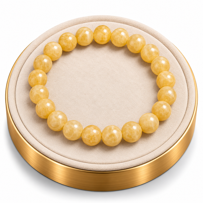 Honey Calcite Bracelet – 7.5" Elastic Bracelet