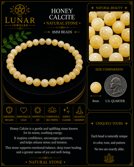 Honey Calcite Bracelet – 7.5" Elastic Bracelet
