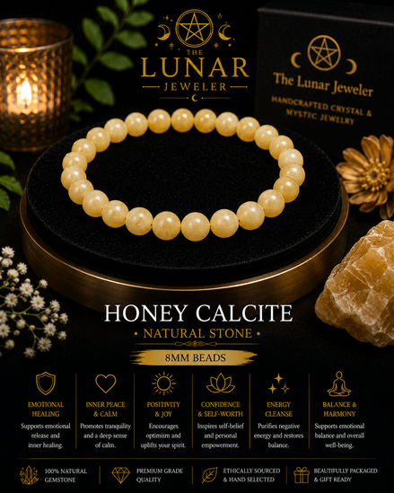 Honey Calcite Bracelet – 7.5" Elastic Bracelet