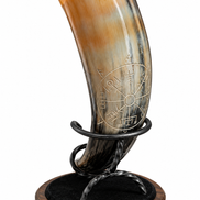 Hand-Carved Viking Drinking Horn – Natural Water Buffalo Horn
