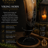 Hand-Carved Viking Drinking Horn – Natural Water Buffalo Horn