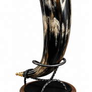 Hand-Carved Viking Drinking Horn – Natural Water Buffalo Horn