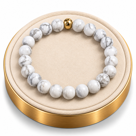 Howlite Bracelet – 7.5" Elastic Bracelet