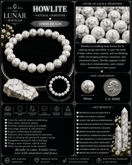 Howlite Bracelet – 7.5" Elastic Bracelet